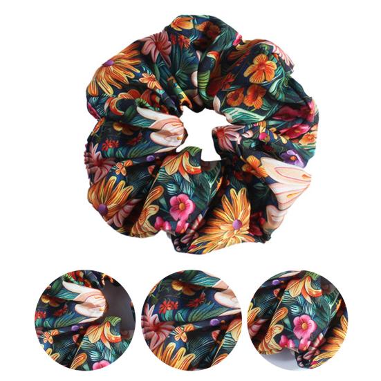 Hair Elastic Band High Elasticity Floral Pattern Adjustable Fit Hair Tie Non-Irritating Scalp Hair