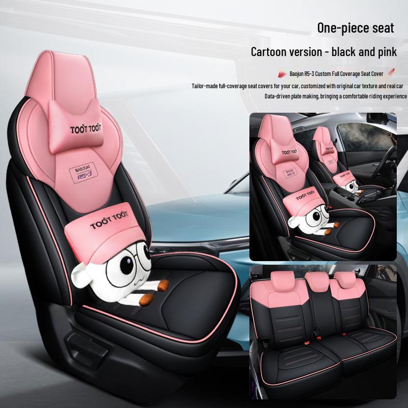 QQG Maßgefertigter Sportsitzbezug aus Leder für Baojun RS-3: Ganzjahres-Kissenpolster