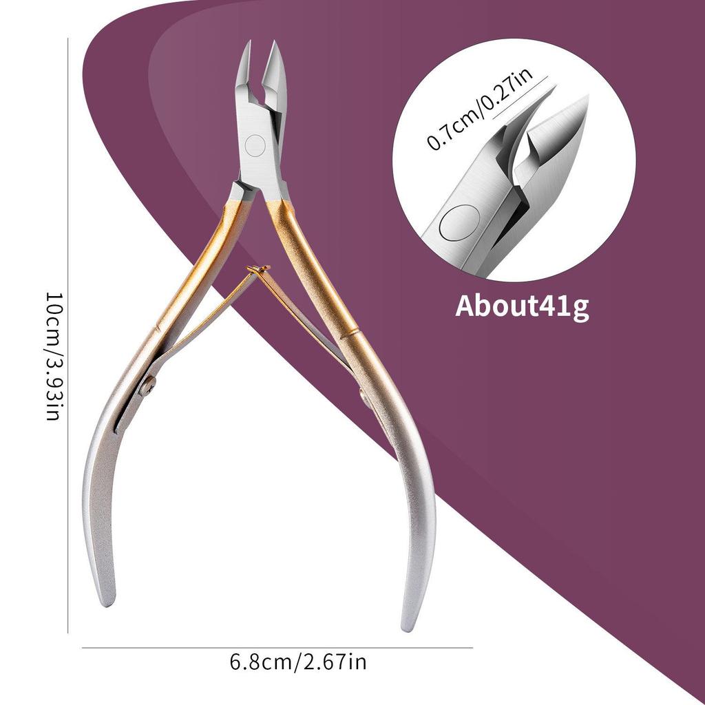 D501 Stainless Steel Cuticle Nipper & Hangnail Remover Set - Gray Manicure Tool