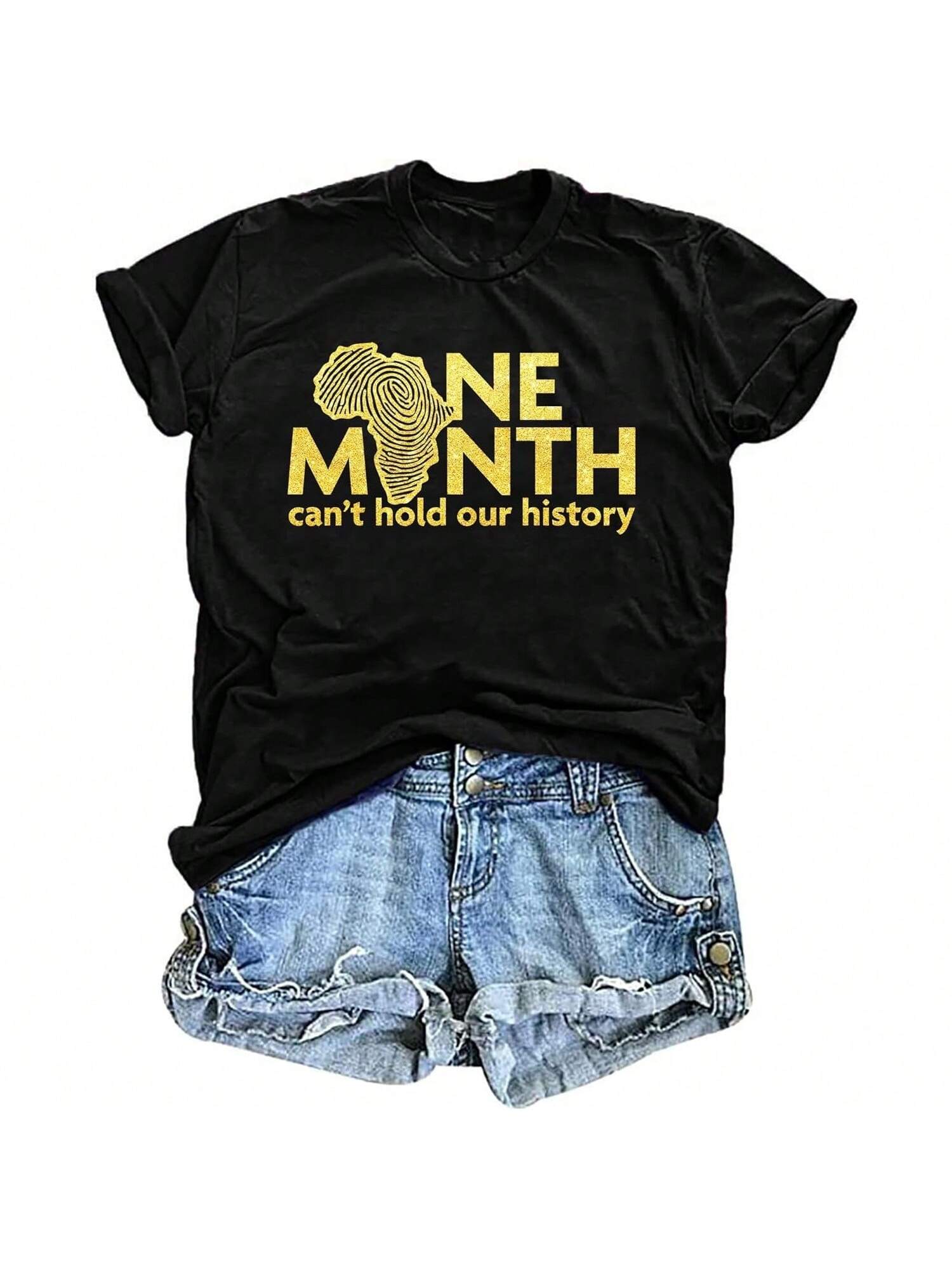 Shirts For Women Month T Shirt Cluture African American Short Sleeve Tops S разноцветный