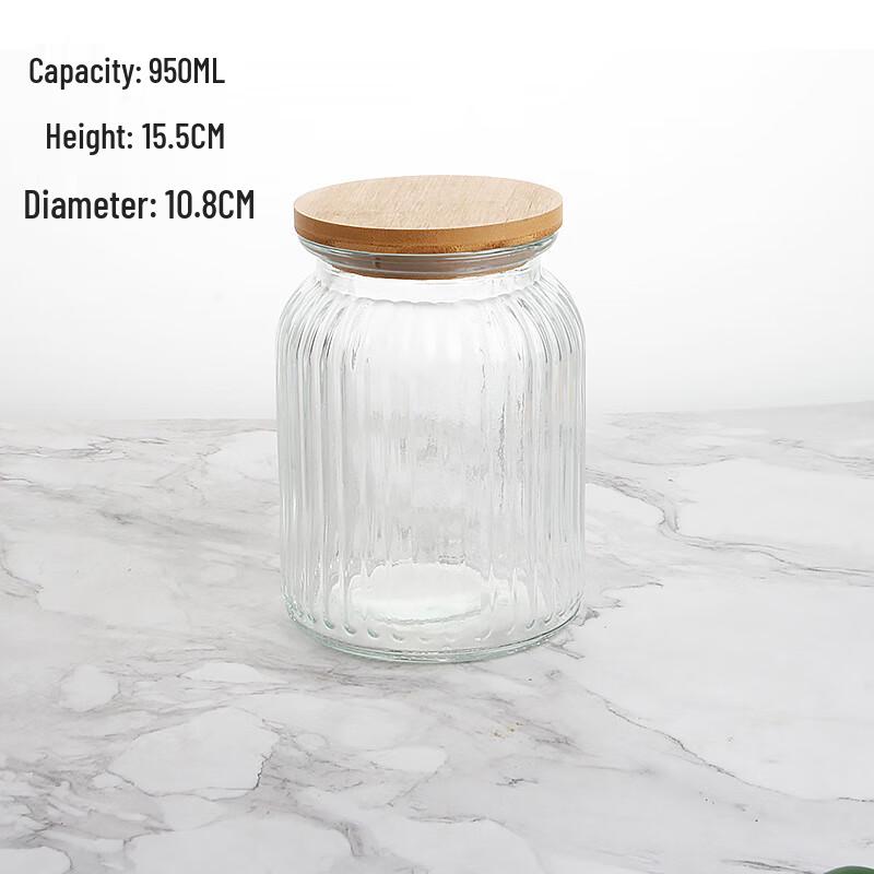 ZISIZ Vertical Stripe Glass Storage Jars