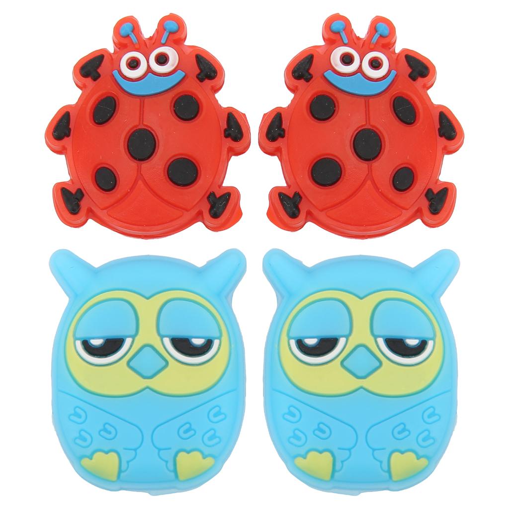 4 PCS Tennis Racket Vibration Dampener Cartoon Animal Shape Tennis Shock Absorber Red Ladybird