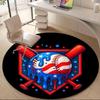 1PC Baseball Stars Office Round Area Rug, Indoor Mat Suitable ForOffice, Under Office Chairs Bedroom Living Room Home Decor, Room Deco, D036