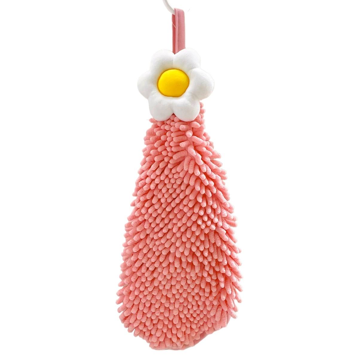 

1 ШТ Симпатичний кораловий флісовий рушник для витирання рук Потовщений абсорбуючий рушник, що можна вішати, міцний м’який носовичок Кухонний рушник для миття посуду 1PCS