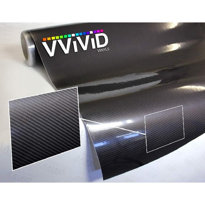 Black Carbon Fibre High Gloss Vinyl Wrap Adhesive Film (12" x 60")