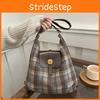 Tote Fashionforward Plaid Bag For Women In Coffee Blue And Yellow With Structure Soft