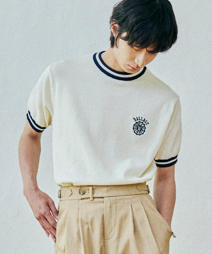 KND Ballast Athletic Ringer Tee Knit Cream