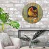 Vintage 8x8 Inch Round Tin Sign Chicken Wreath Wall Art Farmhouse Home Decor