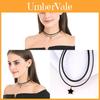 Modisches Halsband mit Sternanhänger und doppellagiger schwarzer Lederkordel für Damen