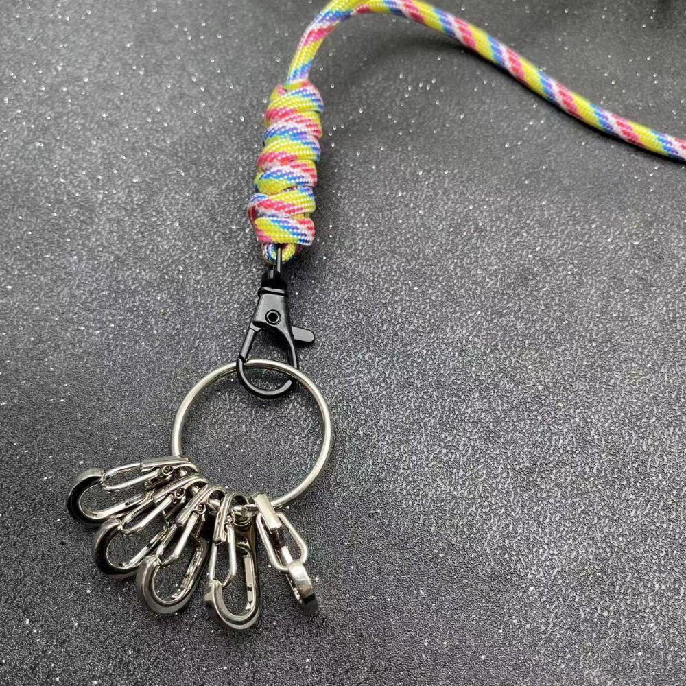 Key Ring Hanging Rope Braided Woven Keychain Paracord Lanyard Heavy Duty Lanyard Keychain Lanyard