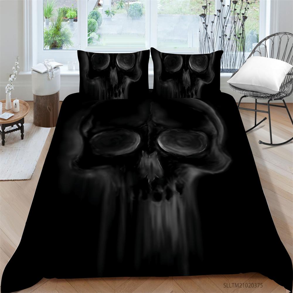 Husă de pilotă Skull Home Textile Lenjerie de pat King Size Husă de pat moale Adulti Adolescenți Husă de pilota de lux Seturi de pat respirabile