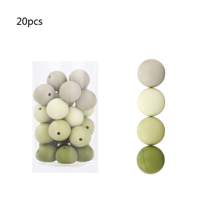 15mm 20pcs Silicone Beads Baby Teething Beads DIY Chewable Teether for Infant