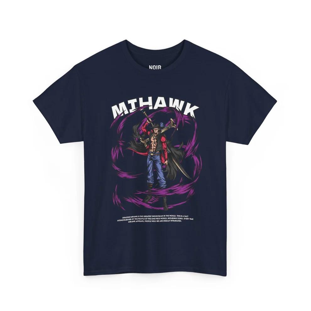 

One Piece Grand Line Mihawk Pure Cotton Tshirt Men and Women Anime Style Fashion Comfortable Casual Short Sleeved Tshirt M