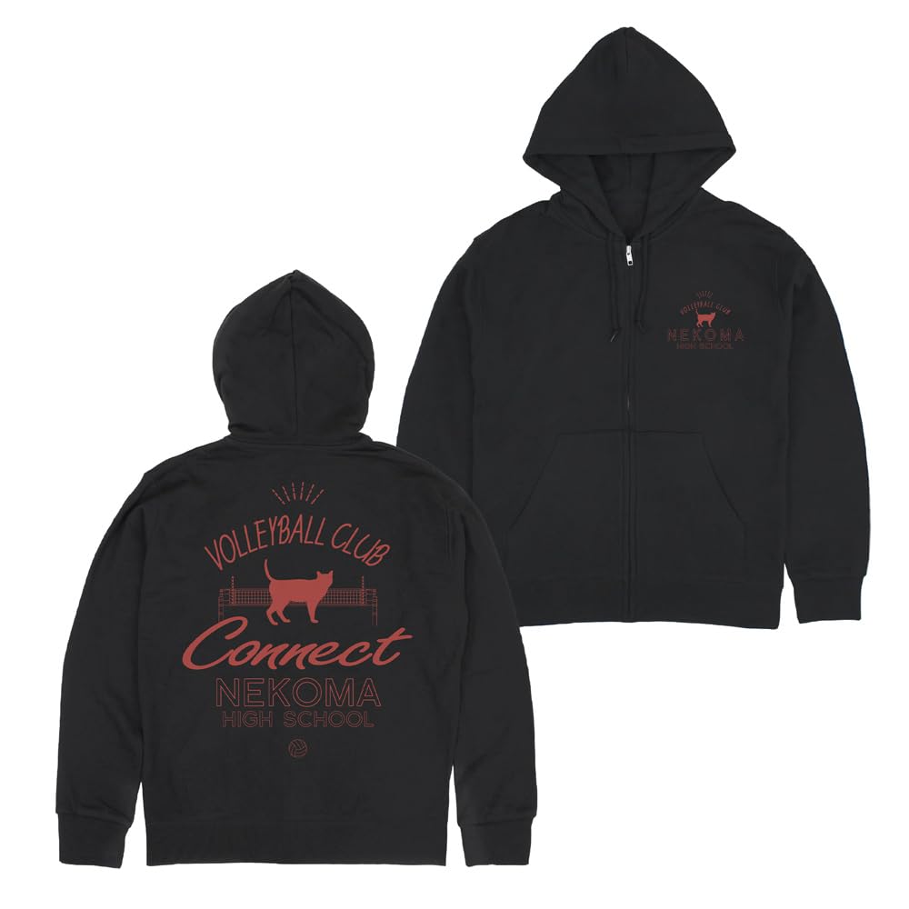 Parka cu fermoar Cospa Nekoma High School Volei Club NEGRU Mărimea XL [Oficial] Haikyu!!