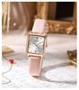 Gedi Women's Square Dial Leather Strap Quartz Waterproof Watch