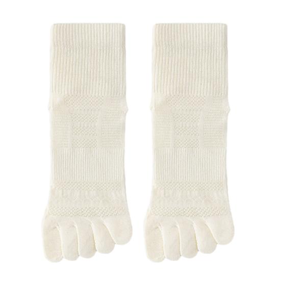 

1 пара женских носков с пятью пальцами, ультратонкие, дышащие, влагоотводящие, средней длины, повседневные, однотонные, для спортзала, для фитнеса бежевый