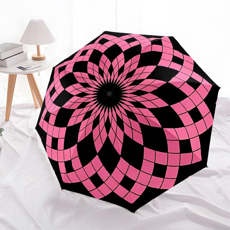 1pc Optical IllusionAutomatic Open/close Folding Umbrella, Compact Portable Travel Umbrella, Perfect Birthday/Holiday, Cute Umbrella y053