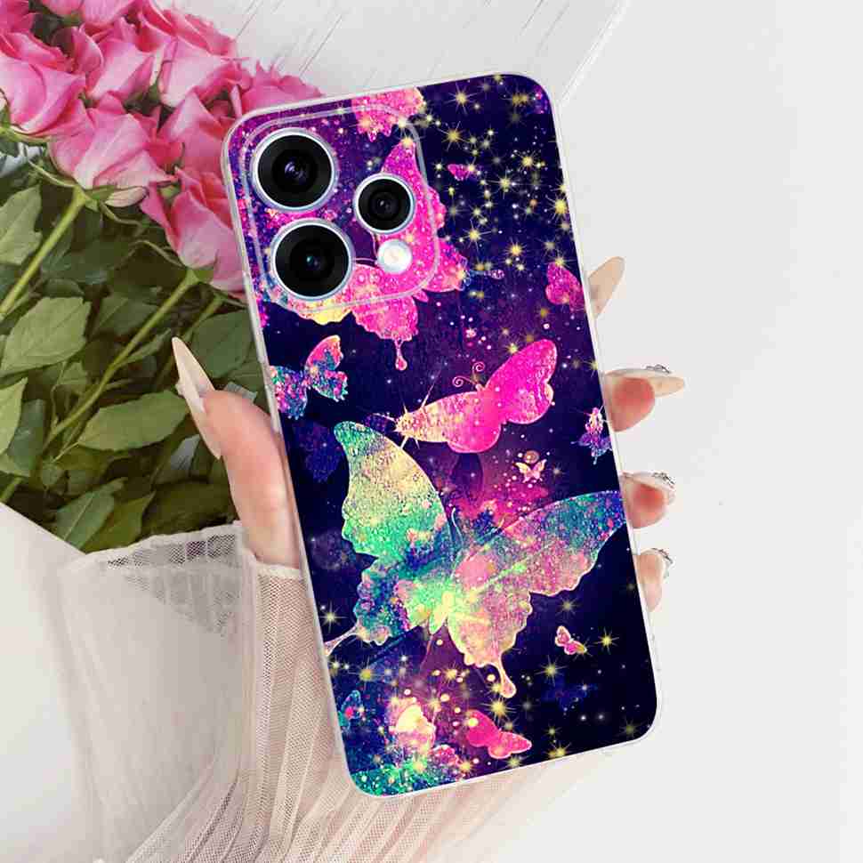 Para Oppo Reno15 5G Funda Flor Colorida Silicona Suave Cubierta Trasera Para Oppo Reno15 Reno 15 5G CPH2825 Carcasa de Teléfono Fundas