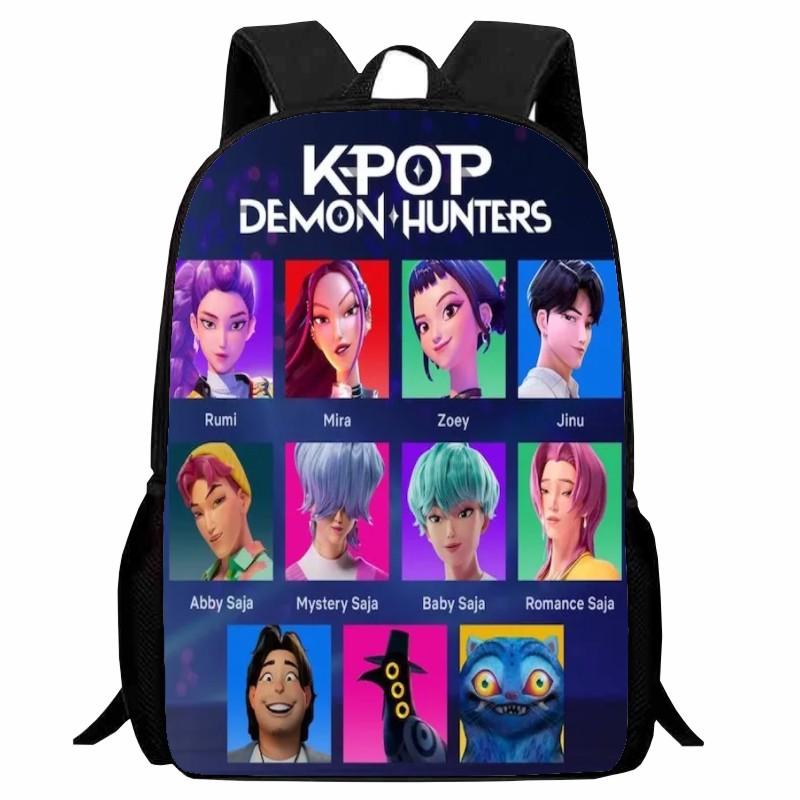 New Printed Witch Hunter K-POP Student Backpack, Elementary School Cartoon Huntrix Kpop Backpack