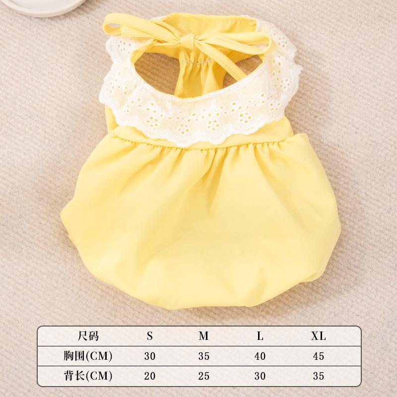 Pet Clothes for Summer,Cute Puppy Outfits,Pumpkin Princess Dress,York shireMaltese Cat Clothes S жёлтый