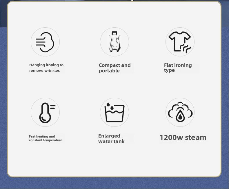 Kompakt väggmonterat ångstrykjärn: Handhållen, Vikbar, Resevänlig Strykborste och Mini-strykjärn för Hem och Resa.
