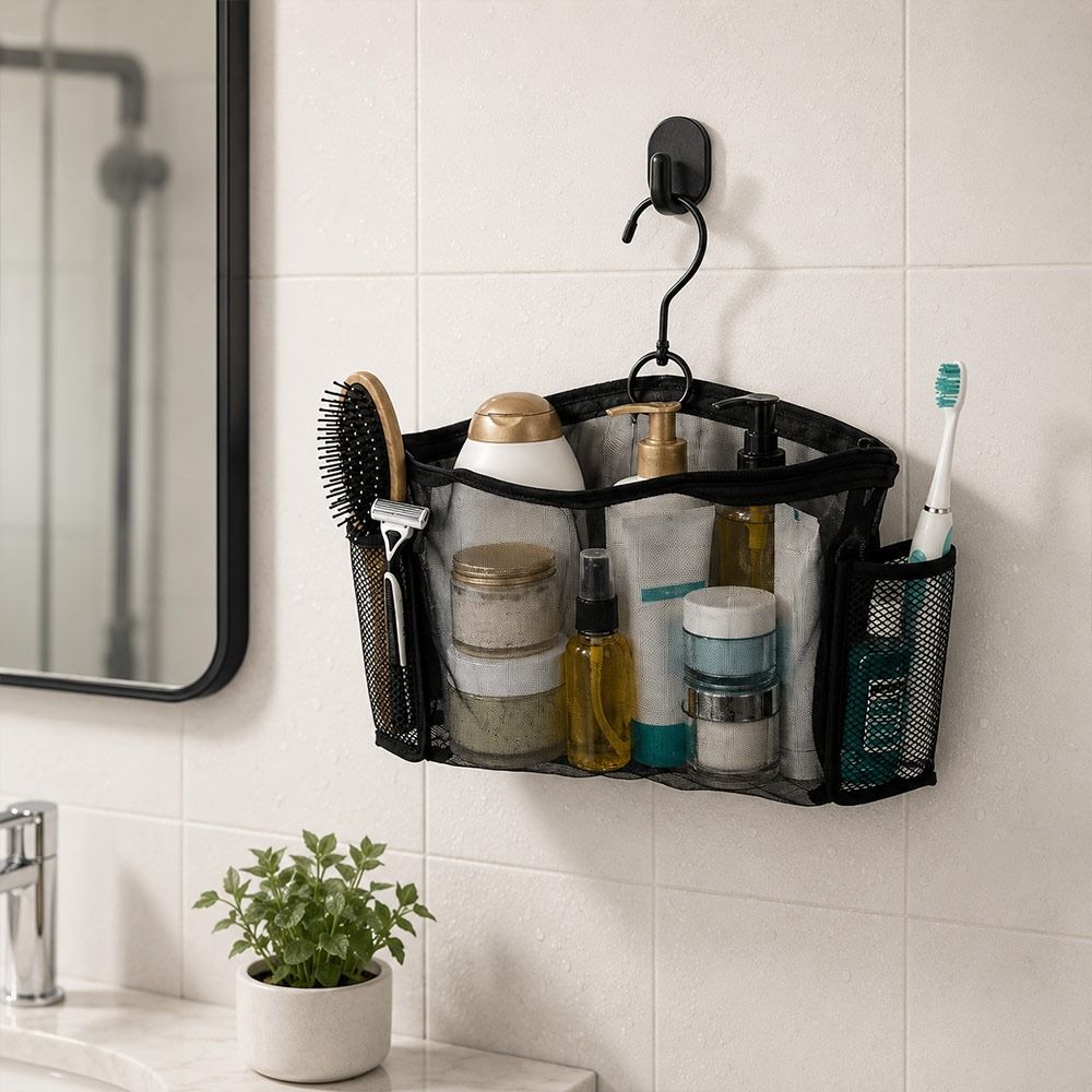 Mesh Transparent Makeup Organizer Hollow Storage Wash Bag Portable Storage Organizer Bag  Travel