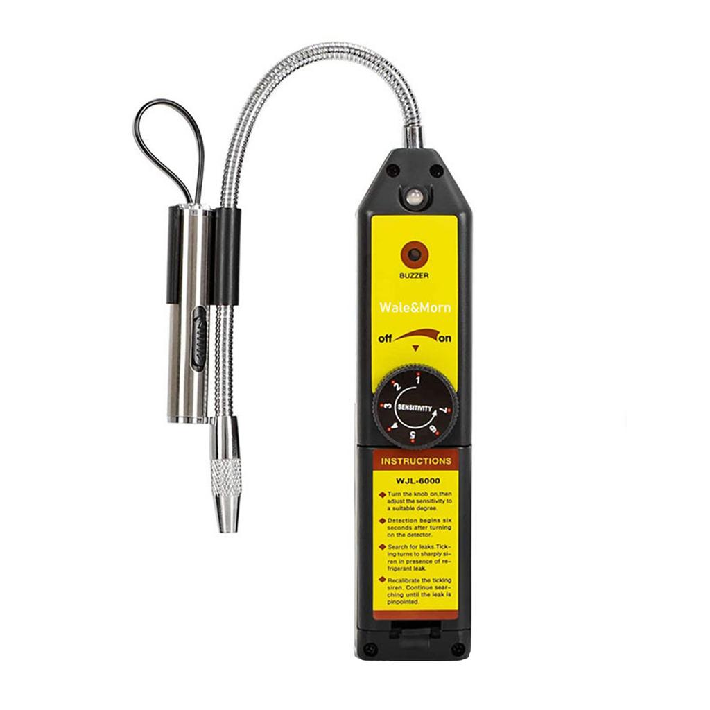 WJL-6000 Freon Leak Detector for R134a R410A R12 R22 R404A Halogen Gas HVAC Sniffer Automotive Leakage Tester with 7.9-Inch
