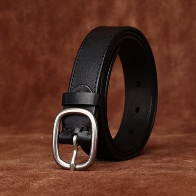 Cowhide Women's Genuine Leather Pure Pin Buckle Belt Trendy Wild Women's Internet Celebrity Jeans Belt Women