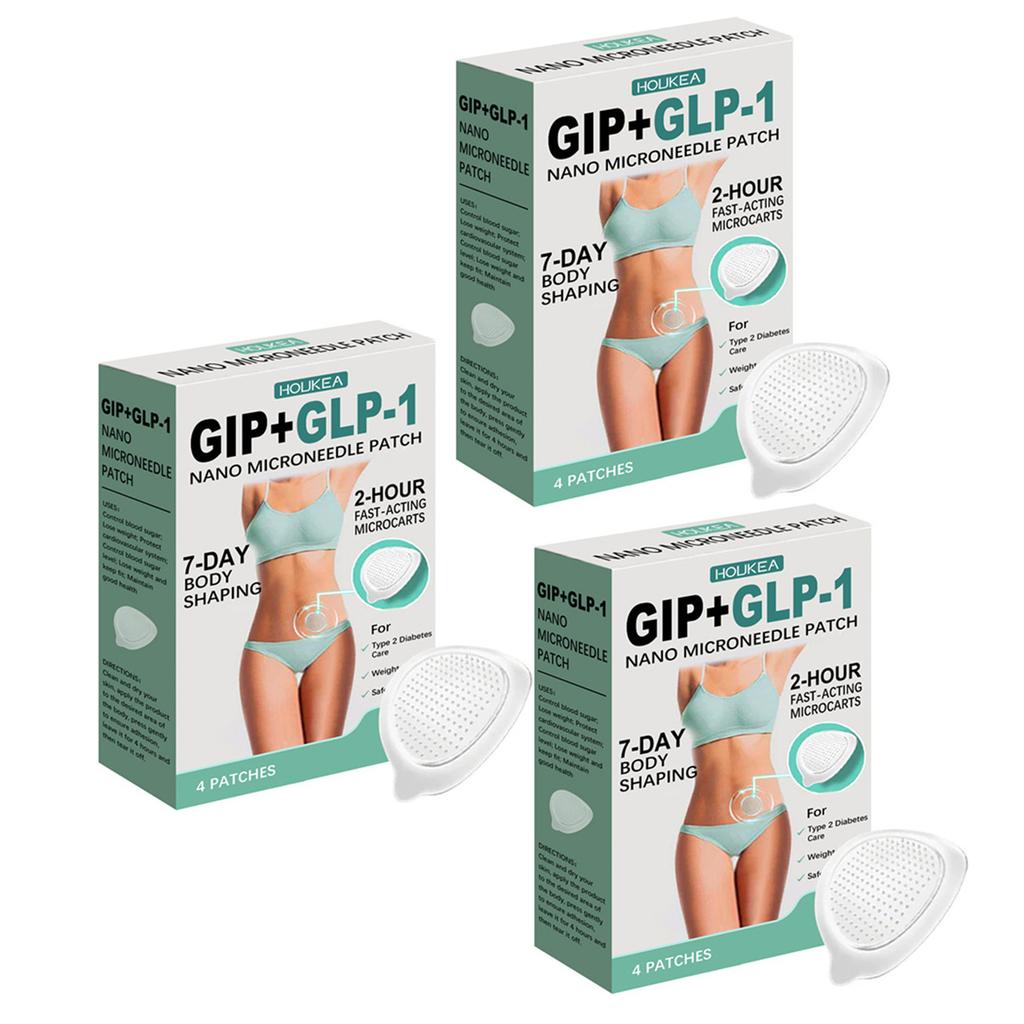 GIP GLP-1 Nanos Patch GLP 1 Patches for Women Unisex Gentle Body Slimming Stickers Firming Skin Body Gently Care Patch 4pcs/Box