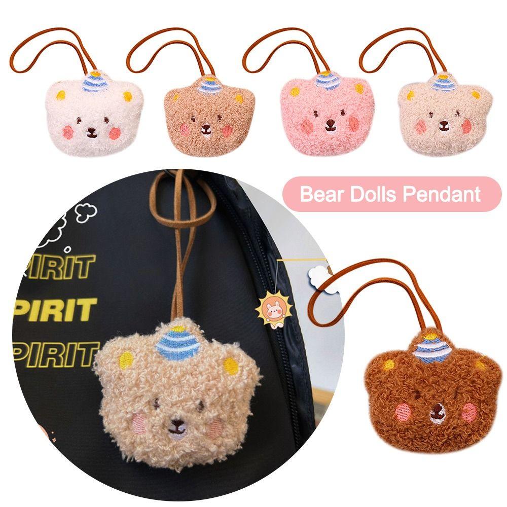 Funny Cartoon Bear Name Pendant Keychains Kawaii Decoration Kindergarten Children's Name Tag Keyrings Car Trinket Accessories