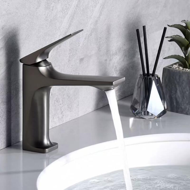 TLXT Gunmetal Grey Hot & Cold Basin Faucet