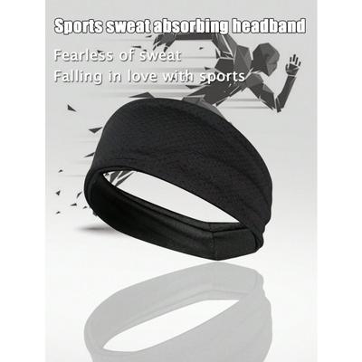 Breathable & Quick-Dry Sports Headband For Running & Fitness, Simple Wide Front & Narrow Back Design With Mesh For Hair Control