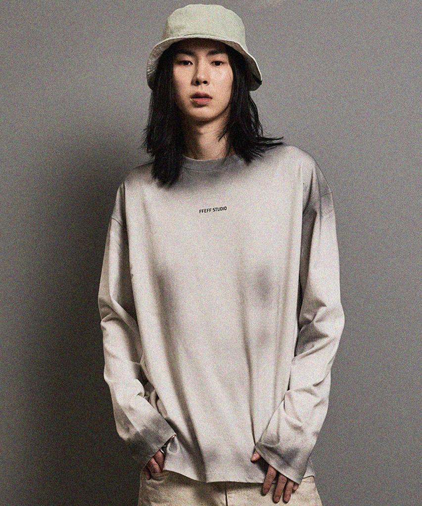 FFEFF STUDIO Vintage Washed Named Long Sleeve T-Shirt (Ivory)