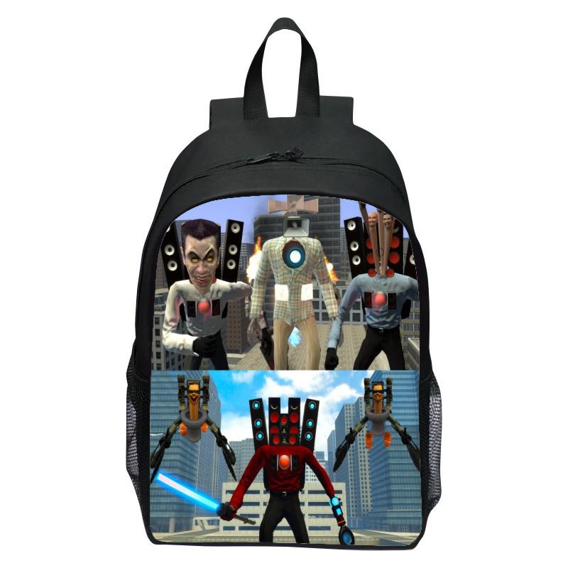 

16-дюймовый 3D рюкзак Skibidi Toilet для детей - Подходит для учеников начальной, средней и старшей школы, а также детского сада 16-inch