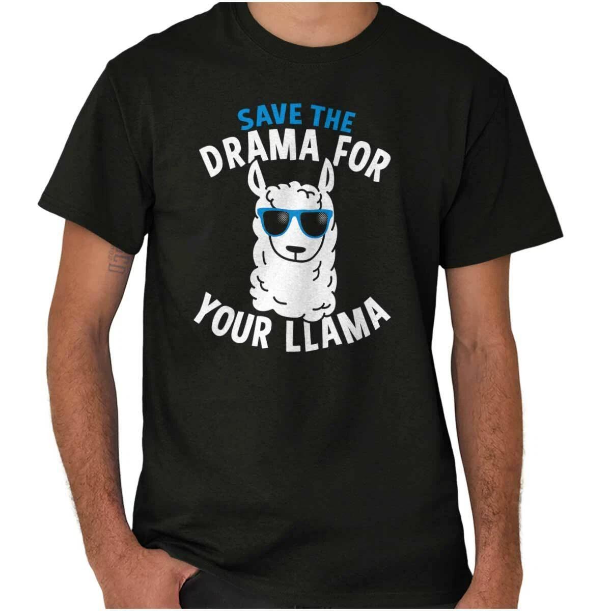 Prevent Drama Llama Funny Alpaca Animal Gift Womens or Mens Crewneck T Shirt Tee S