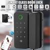APP Smart Fingerprint Biometrics Card Password Number Code Lock For Office Home Frameless Frame Glass Push Sliding Door 4.5-6.8V