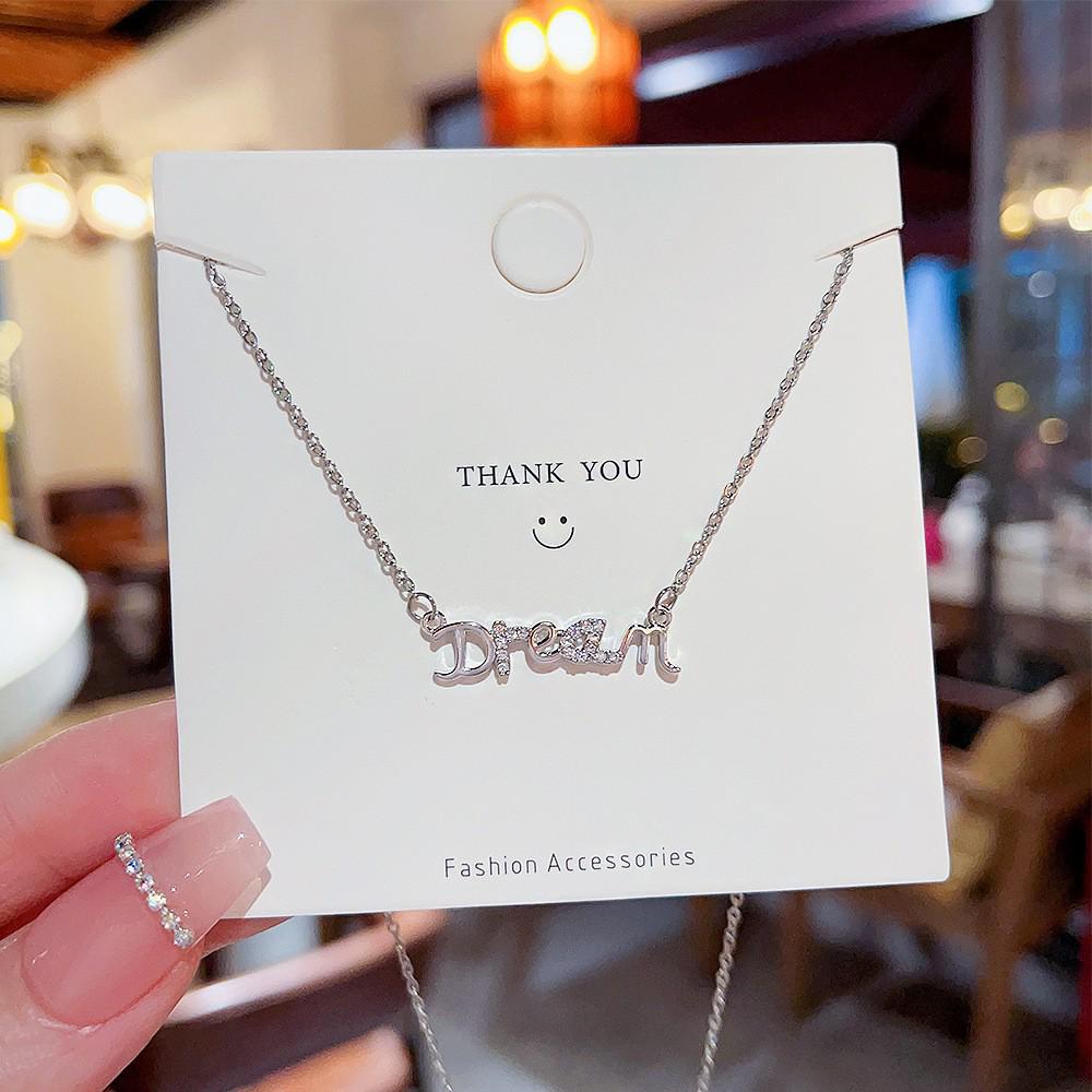 Elegant Zircon Titanium Steel Necklace: Women's Luxury Clavicle Chain with Fashion Pendant