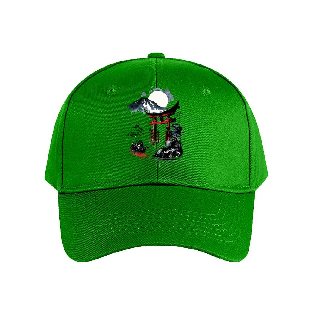 Moonlit Japanese Torii Fuji Art Print Baseball Cap Fashion Unisex Sunhat Womens Outdoor Sports