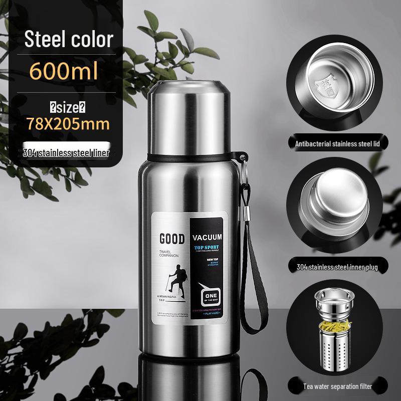 Large Capacity Stainless Steel Insulated Travel Kettle with Tea and Water Separation