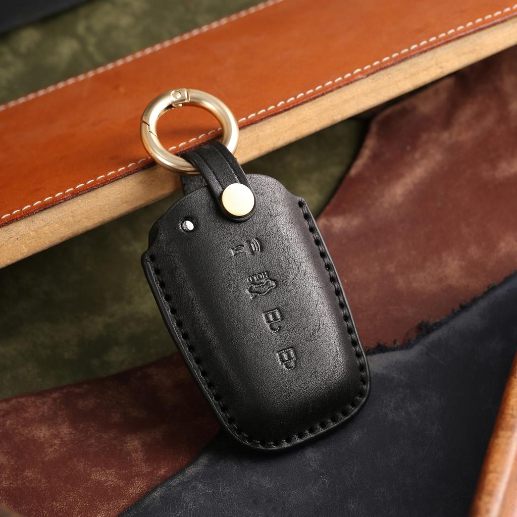 Suitable for Old Kia Leather Folding Cowhide Key Cover, Handmade High-end Car Key Case, Personalized Customization