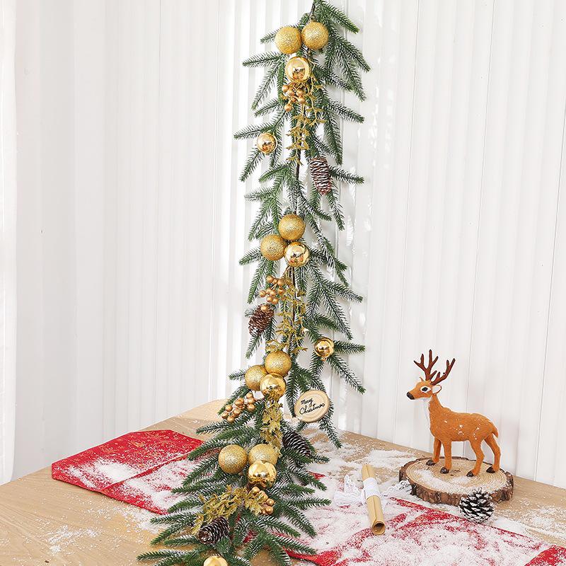 Weihnachtsszene Rattan Treppen- und Türhängekranz Ornament für Kamin, Einkaufszentrum, Hotel