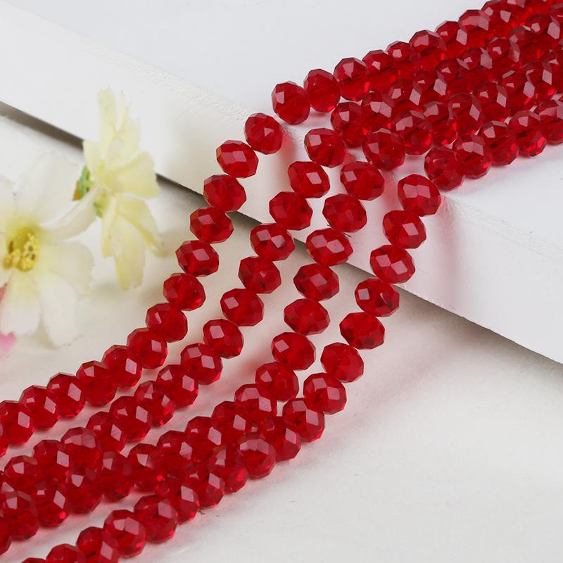 8mm Faceted Glass Crystal Flat Beads - Handmade DIY Bracelet Jewelry Accessories