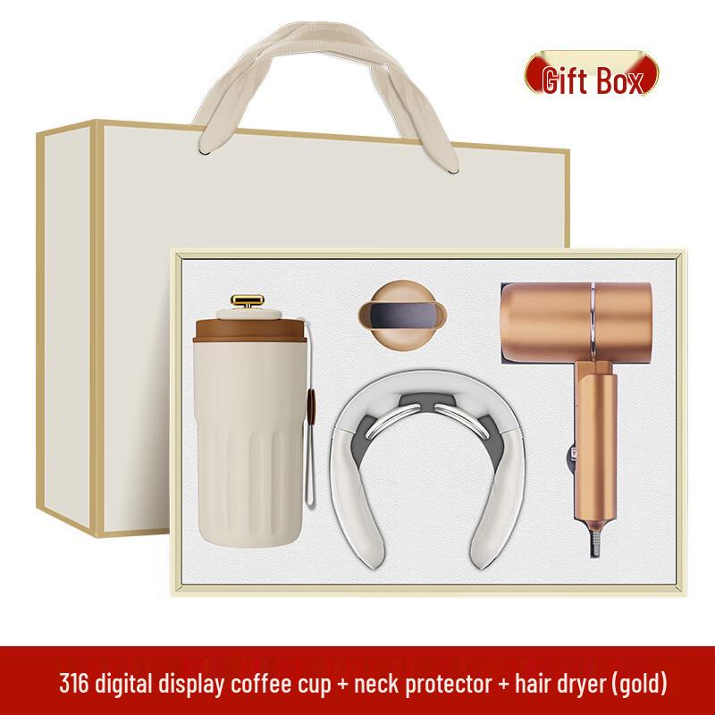 Shuixie Business Gift Set with Insulated Cup, Neck Massager & Hair Dryer