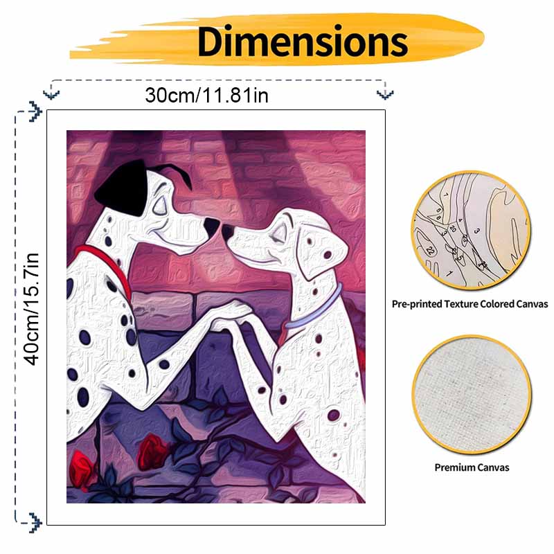 Disney Oil Painting Kit Painting 101 Dalmatians Art Home Bedroom Wall Decor Gift