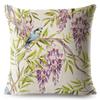 Vintage Flower Pillow Case Decor Blue Painting Flower Bird Pillowcase Polyester Cushion Cover for Sofa Car Home 45x45cm