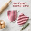 2PCS Cotton Filling Kitchen Oven Glove Heat Resistant Baking Glove Microwave Oven Mitt  Lid Handling