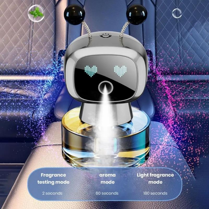Automatic Robot Car Scent Diffuser with Multiple fragrances option & USB Recharge Stylish Robot Car Air Freshener