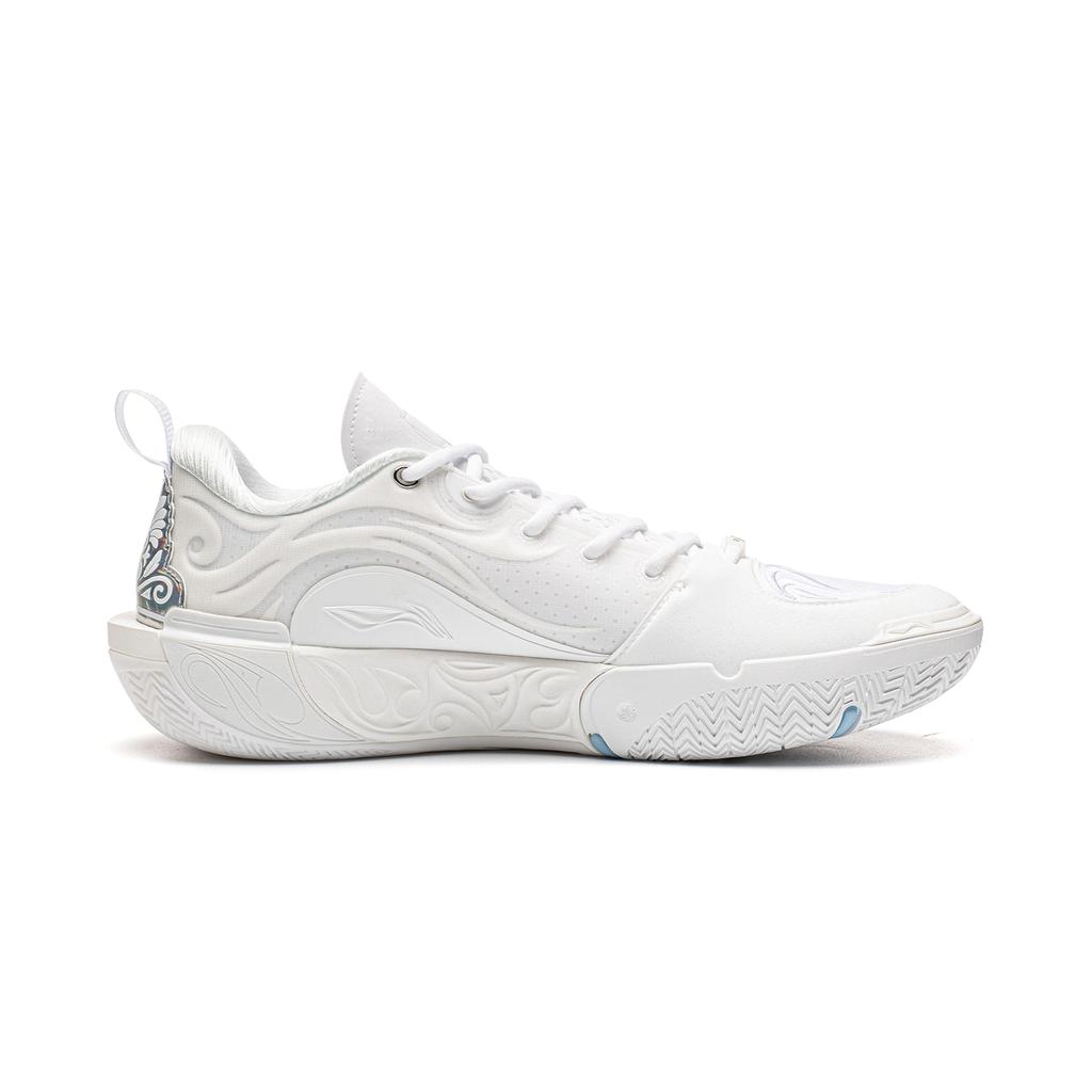 Li Ning WOW12 Dämpfung Rückprallgriff Niedriger Schaft Basketballschuhe Unisex Weiß Blau ABAV085-28