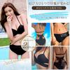 [SORAmood] Women's Swimsuit Bikini, Blue-Gray, Cross Ribbon, Halter Neck, Figure-Flattering, Korean Style, Gathered Bottoms (M, Blue-Gray)