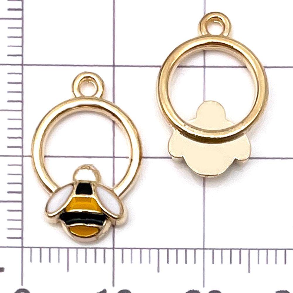 Set of 20 Yellow Enamel Bee and Beehive Pendants for DIY Bracelets and Necklaces